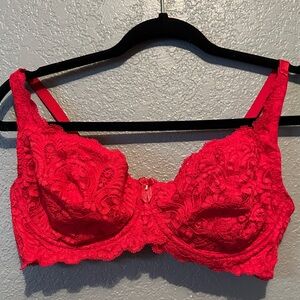 Frederick's of Hollywood Vibrant Red Lace Bra